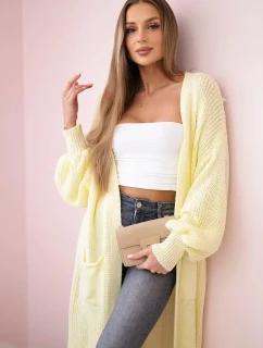 Svetr dlouhý kardigan žlutý