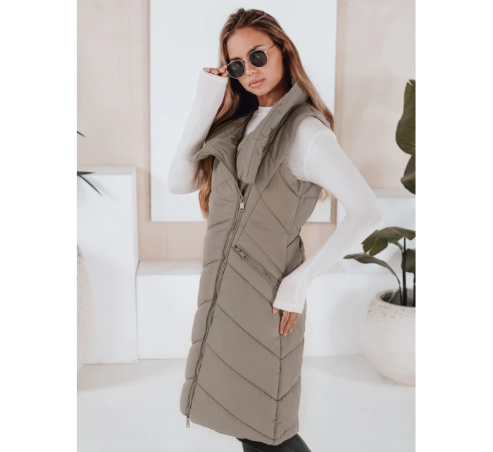Dámská prošívaná vesta zelená Dstreet model 21966325 - FashionStreet