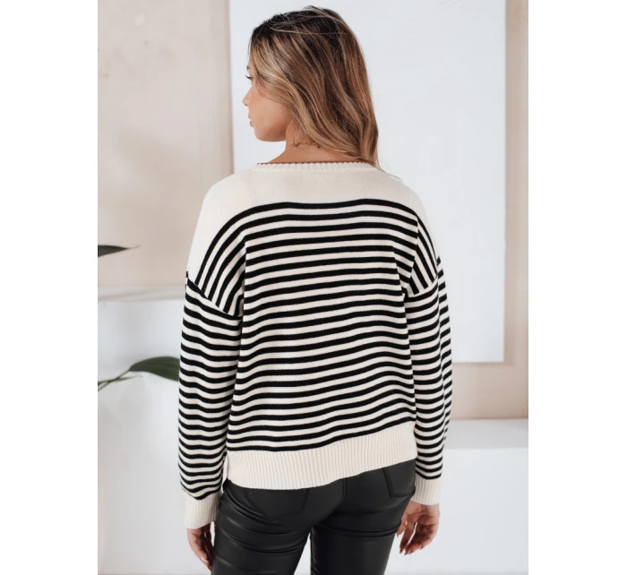 Dámský pruhovaný svetr beige Dstreet model 21991011 - FashionStreet