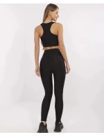 Čierny dámsky športový set - top a legíny 5448
