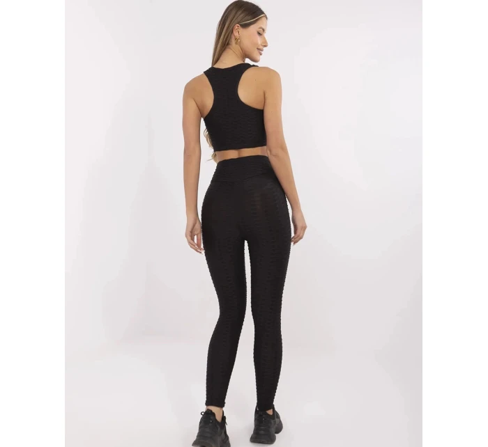Čierny dámsky športový set - top a legíny 5448