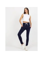 Námořnicky modré základní teplákové kalhoty s lemováním model 21767862 - Rue Paris