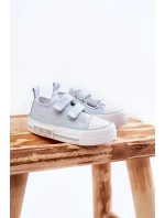 Dziecięce Materiałowe Trampki Na Rzep BIG STAR KK374078 Niebieskie