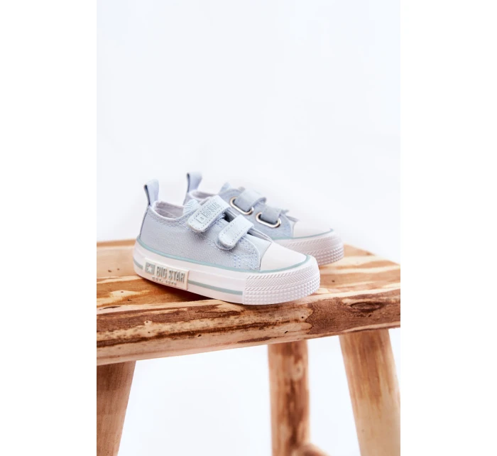 Dziecięce Materiałowe Trampki Na Rzep BIG STAR KK374078 Niebieskie