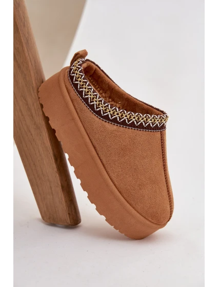 Dětské juniorská sněhule s výšivkou na platformě Camel Jolisse