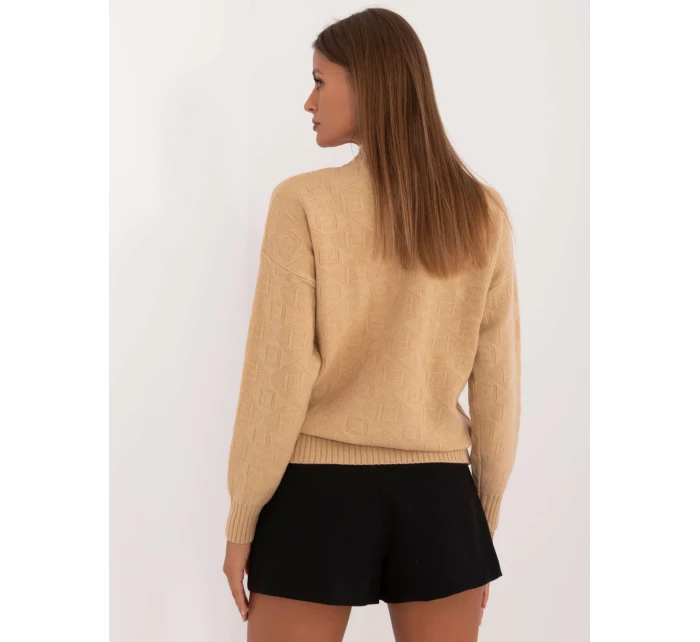 Sweter AT SW model 20742502 jasny camelowy - FPrice Sweter AT SW model 20742502 jasny camelowy - FPrice