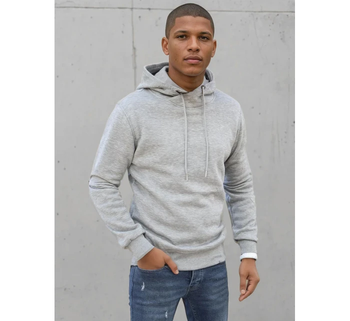Pánská mikina s kapucí světle šedá model 21966689 - Dstreet