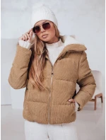 Dámská zimní manšestrová bunda tmavě béžová Dstreet model 21978704 - FashionStreet