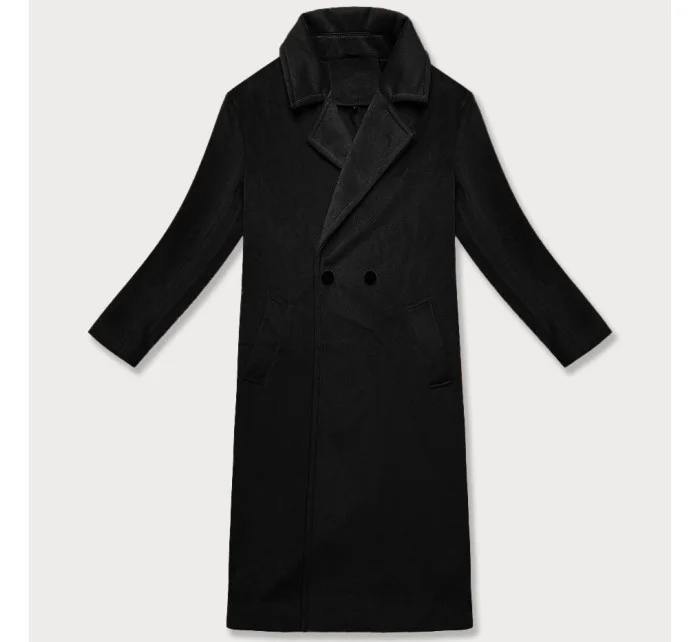 Černý dámský oversize kabát pro přechodné období model 21248416 - J.STYLE