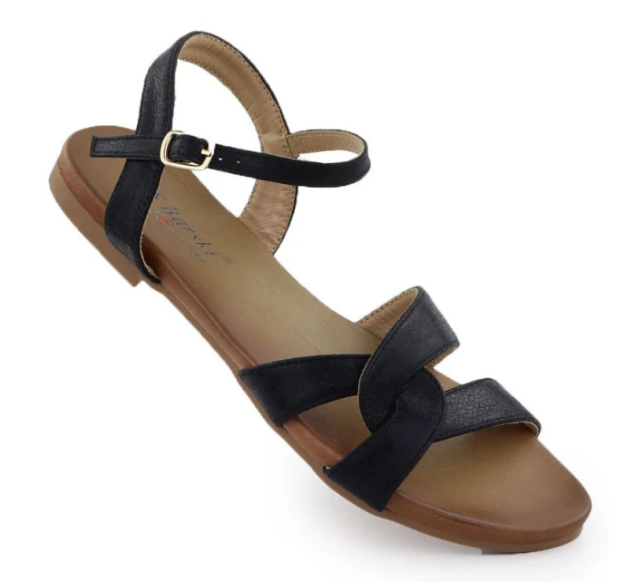 Dámske čierne sandále S.Barski KV51-022