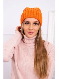 Čiapka s rolovaním Magda K293 orange neon