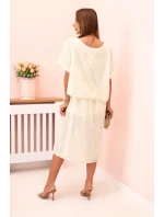 Dámské bavlněné šaty s volným střihem žlutý