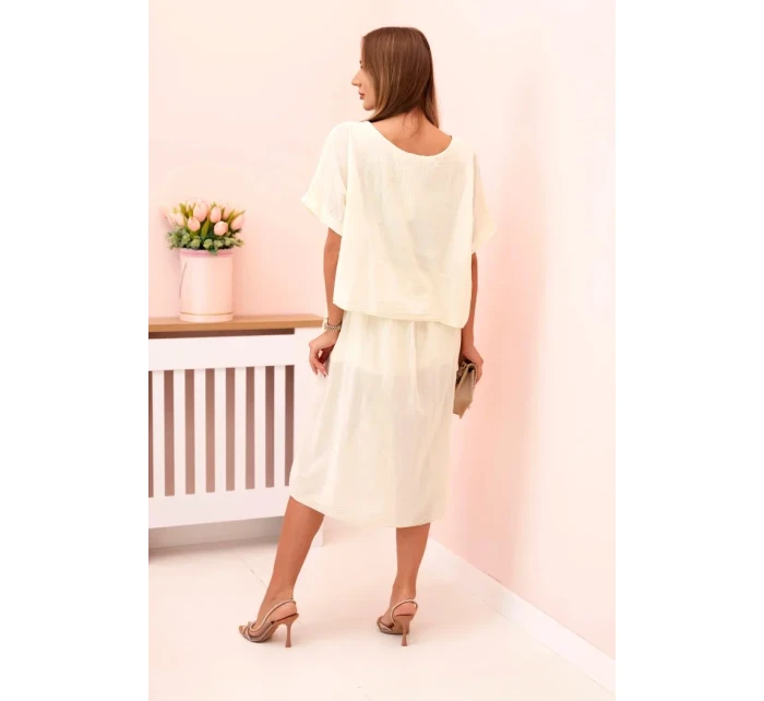 Dámské bavlněné šaty s volným střihem žlutý