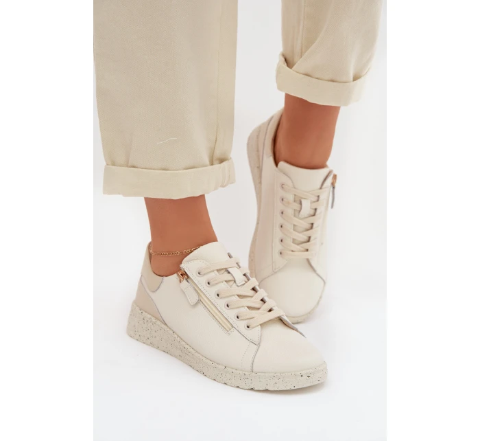 Kožené dámské polobotky se zipem béžové Dorothea Kožené dámské polobotky se zipem béžové Dorothea