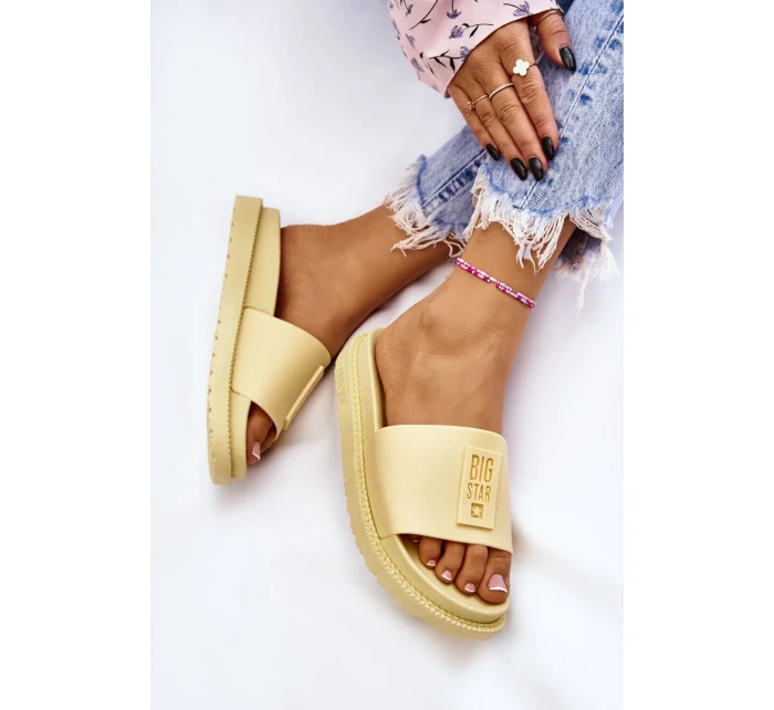 Dámské pantofle Big Star - žluté