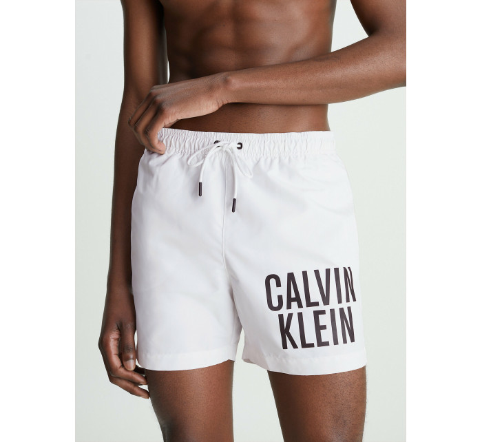 Pánske plavky Medium Drawstring Swim Shorts Intense Power KM0KM00739YCD biela - Calvin Klein