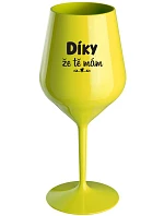 THANK YOU I HAVE YOU - žltý nerozbitný pohár na víno 470 ml