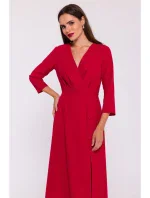Šaty s vysokým rozparkom S385 červená - Moe Šaty s vysokým rozparkom S385 červená - Moe