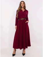 Dámska dlhá sukňa DHJ SD 19720-1.32 Burgundská s kamienkami - FPrice Dámska dlhá sukňa DHJ SD 19720-1.32 Burgundská s kamienkami - FPrice