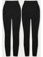 Hrubšie čierne bavlnené legíny (YW003)