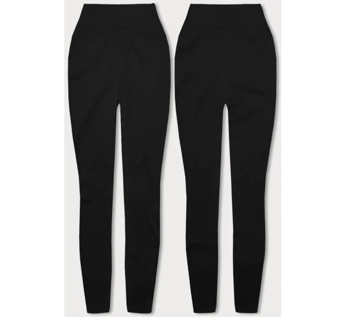 Hrubšie čierne bavlnené legíny (YW003)