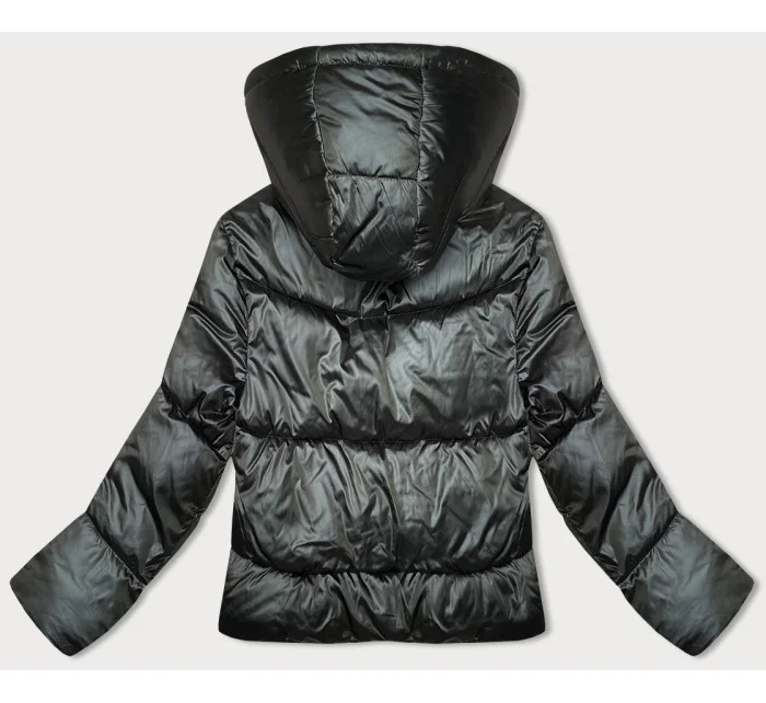 Krátka zimná bunda z peria v army farbe (B8193-11) Krátka zimná bunda z peria v army farbe (B8193-11)