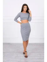 Souprava halenky a sukně šedá Souprava halenky a sukně šedá
