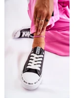 Damskie Trampki Big Star Ażurowe Czarne FF274023