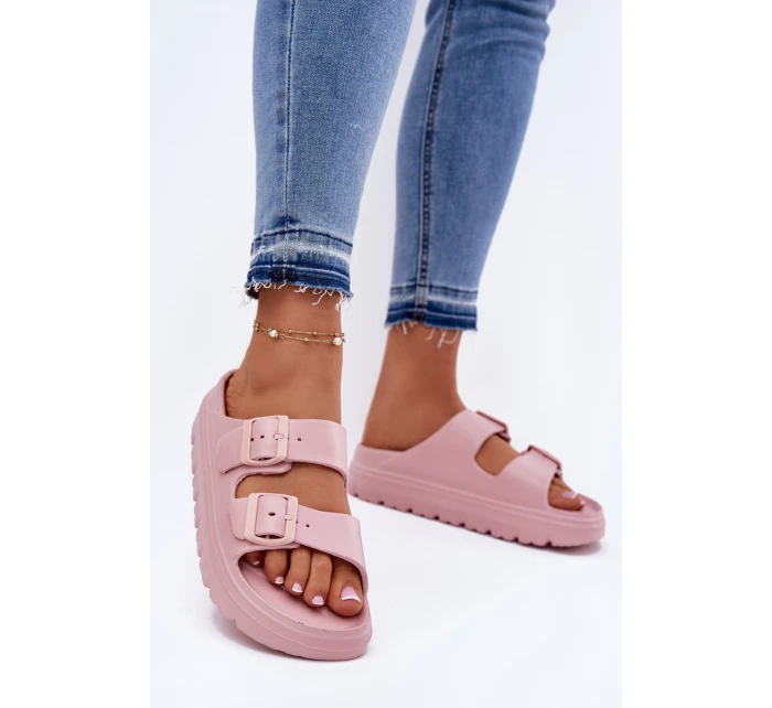 Dámské Pěnové Pantofle Na Platformě Růžové model 21697847 - EVENTO