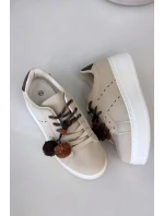 Dámské tenisky na platformě s ozdobnými béžové model 21919545 - Boto