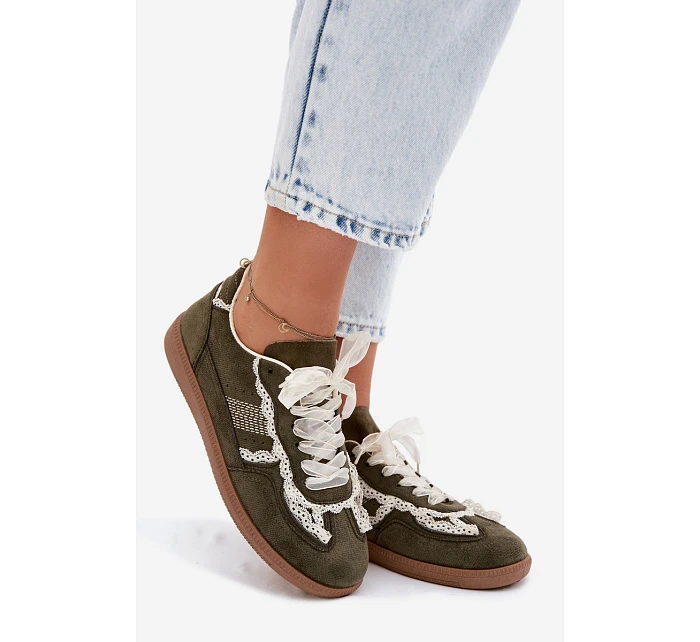 Dámské tenisky s krajkou zelené model 22107037 - Boto