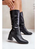 Čierne topánky Ellithira z eko kože na podpätku Čierne topánky Ellithira z eko kože na podpätku