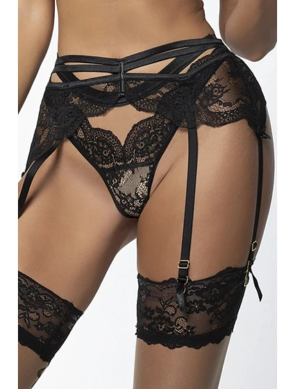 Dámske tangá String V-10718 Black with beige - Axami Dámske tangá String V-10718 Black with beige - Axami