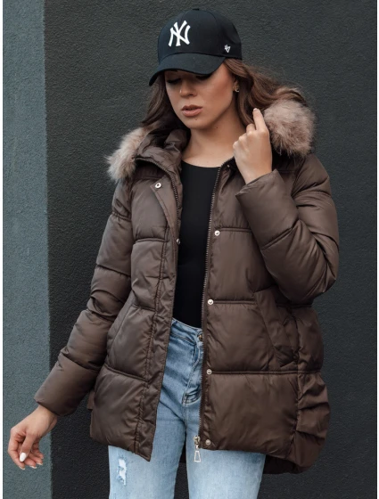 Dámská zimní bunda s kapucí hnědá Dstreet model 21979656 - FashionStreet