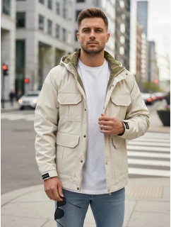 Pánska prechodná bunda s kapucňou biela FashionStreet TX5134