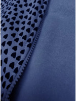 Modrá dámska mikina na zips so srdiečkovým vzorom (2315)