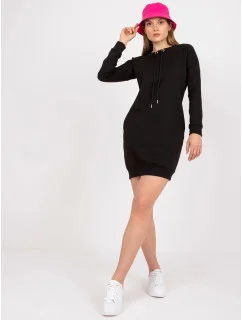 Čierne dámske teplákové mini šaty (A-006.73)