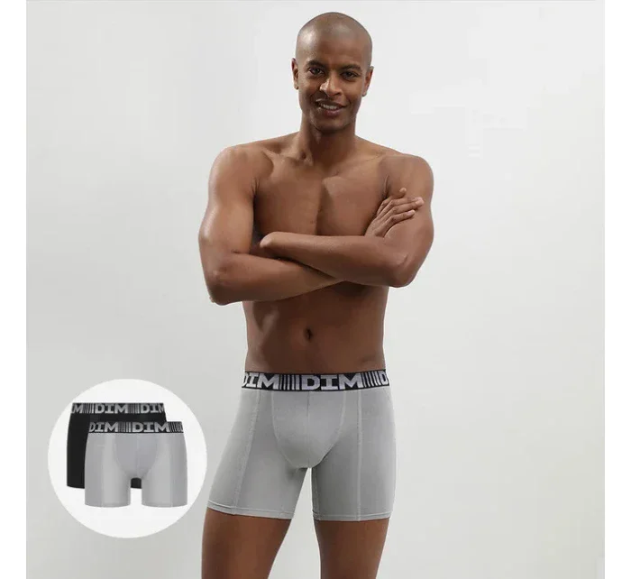 Pánske športové boxerky 2 ks DIM 3D FLEX AIR LONG BOXER 2x - DIM - šedá