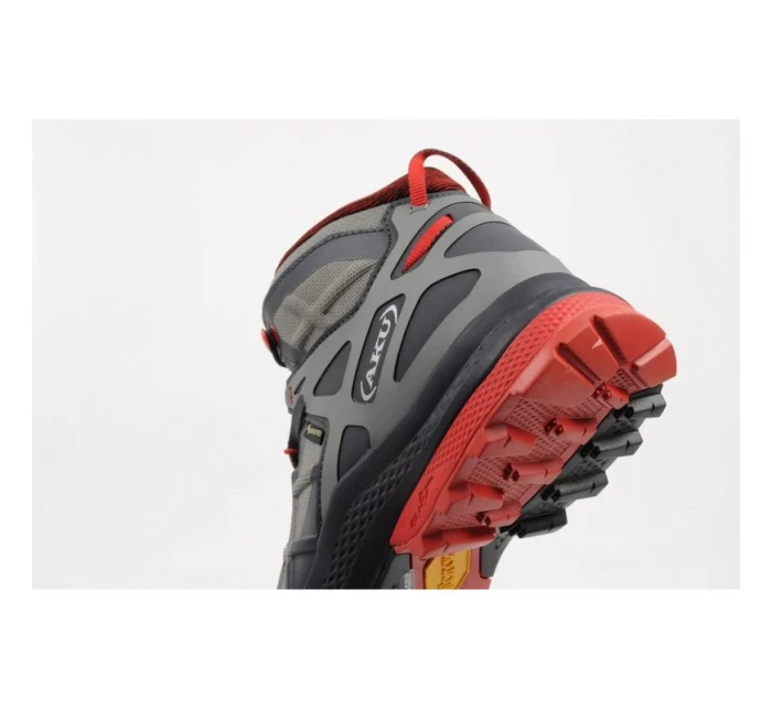 Aku pánska turistická členková obuv Rocket Gore-tex sivá červená
