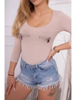 Body s potlačou pištole béžovej