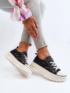 Damskie Trampki Na Masywnej Podeszwie Big Star NN274125 Czarne