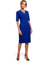 model 18002199 Šaty s výstřihem do V královská modř - Moe