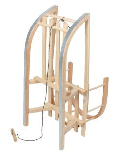 ZELENOMODRÉ DREVENÉ SÁNKY, OPERADLO, SEDADLO, ŠNÚRA, DO 100 KG, GB159