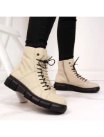 Rieker W X3428 béžové zateplené topánky