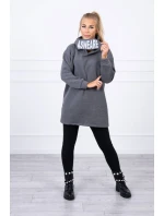 Zateplená mikina s kapucňou v grafitovej farbe Zateplená mikina s kapucňou v grafitovej farbe