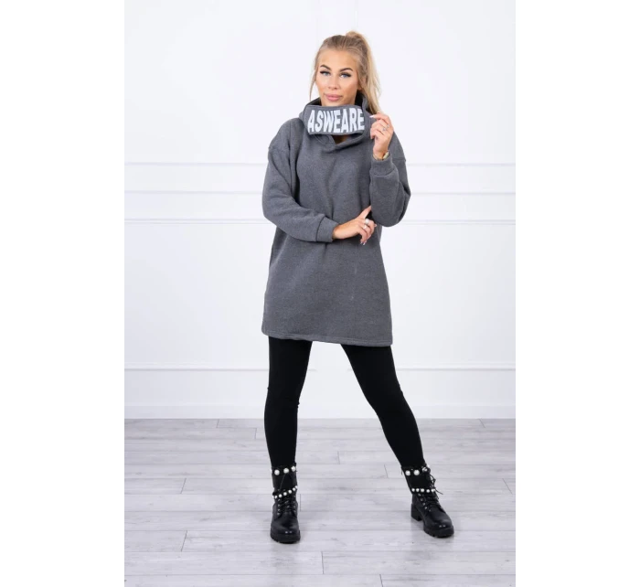 Zateplená mikina s kapucňou v grafitovej farbe Zateplená mikina s kapucňou v grafitovej farbe