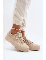 Trampki Damskie Na Platformie Lee Cooper LCW-24-31-2181 Beżowe Trampki Damskie Na Platformie Lee Cooper LCW-24-31-2181 Beżowe