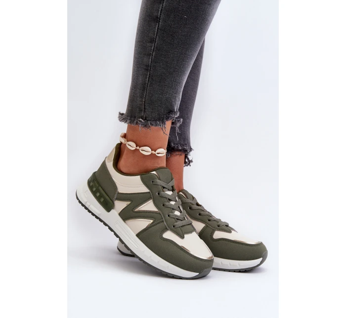 Sneakersy Damskie Z Eko Skóry Zielone Kaimans Sneakersy Damskie Z Eko Skóry Zielone Kaimans