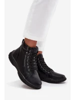 Dámske čižmy Ulverina - čierne, zateplené kožušinou, vyrobené z ekokože Dámske čižmy Ulverina - čierne, zateplené kožušinou, vyrobené z ekokože