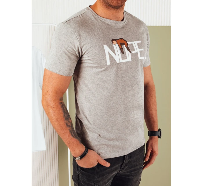 Pánské šedé tričko s potiskem Dstreet model 21973217 - FashionStreet
